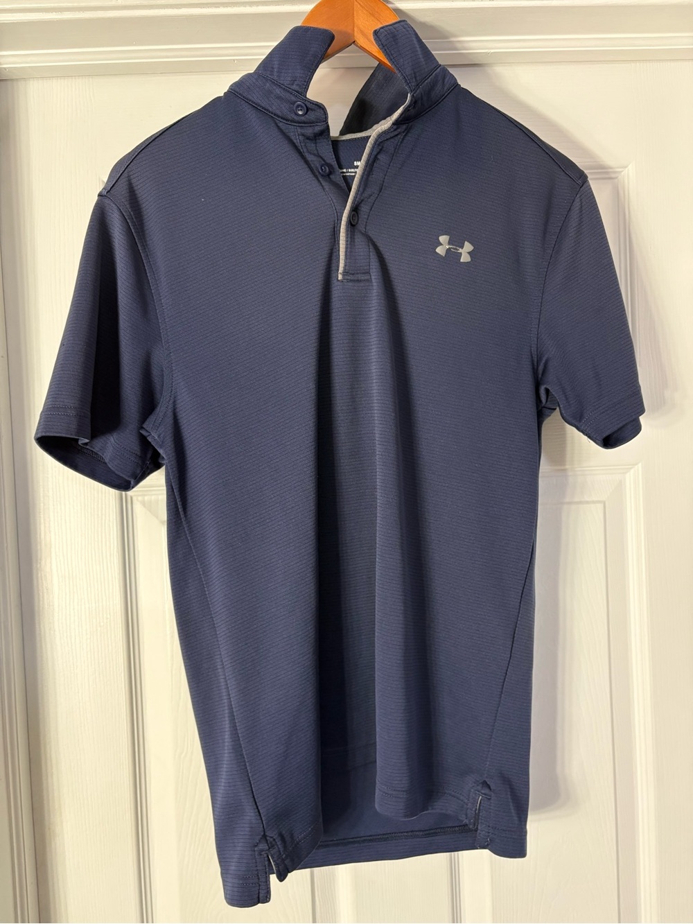 Under Armour Men’s Navy Blue Short Sleeve Polo with Mock Neck